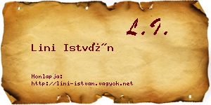 Lini István névjegykártya